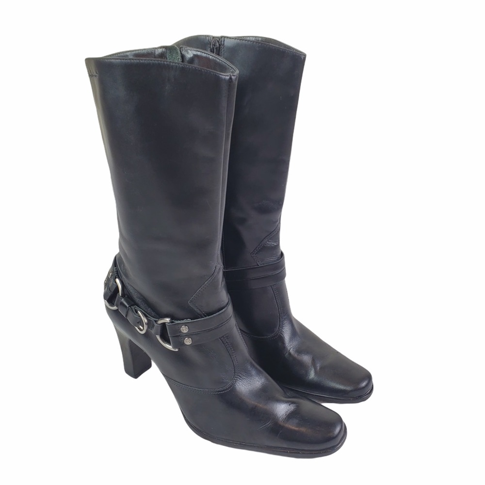 Harley Davidson Leather High Heeled Tall Boots 9.5